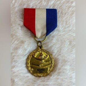 Vintage Science Fair Medal with Ribbon